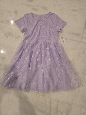 wonder nation Lilac Tulle Sparkle Short-Sleeve Dress